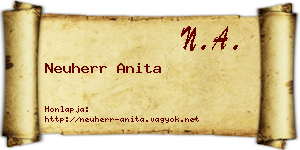 Neuherr Anita névjegykártya